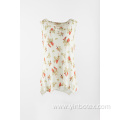 Printed Rayon T shirt with sleeveless